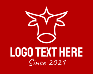 Ox - Minimalist Cow Star logo design