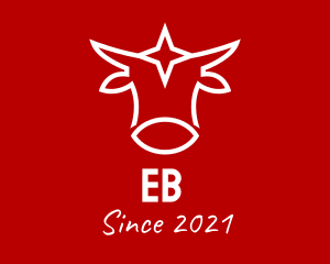 Minimalist Cow Star logo design
