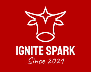 Spark - Minimalist Cow Star logo design