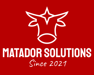 Matador - Minimalist Cow Star logo design