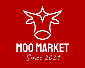 Cow - Minimalist Cow Star logo design