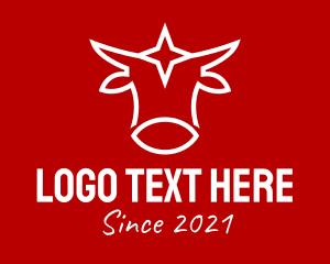 Matador - Minimalist Cow Star logo design