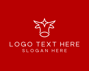 Wildlife - Minimalist Cow Star logo design