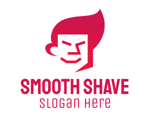 Shaving - Smiley Asian Guy logo design