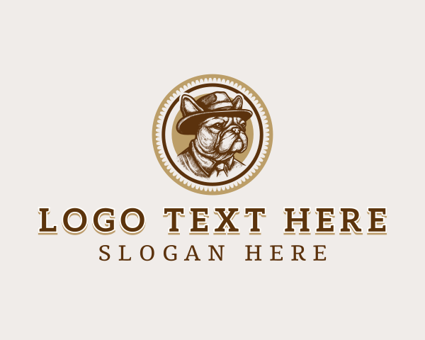 Hat - Gentleman Bulldog Pet logo design