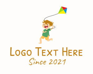 Boy - Happy Kid Kite logo design