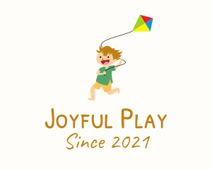Playing - Happy Kid Kite logo design