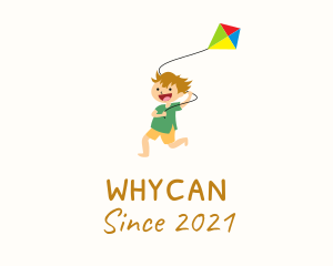 Running - Happy Kid Kite logo design