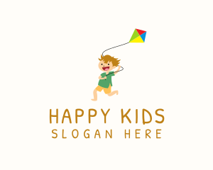 Kite Playing Boy  logo design