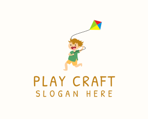 Kite Playing Boy  logo design