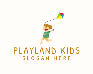 Kite Playing Boy  logo design