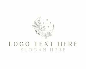 Yoga - Floral Moon Decor logo design