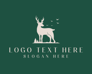 Sanctuary - Wildlife Deer Forest logo design