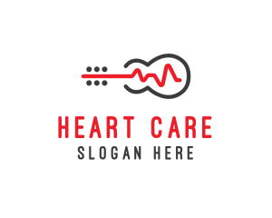 Cardiology - Guitar Pulse Beat logo design