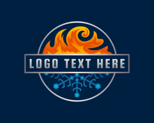 Thermal - Fire Snowflake Hvac logo design