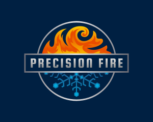 Fire Snowflake Hvac logo design