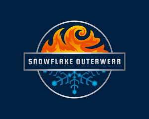Fire Snowflake Hvac logo design