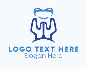 Tooth Cleaning - Blue Tooth Implant logo design