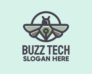 Green Circuit Bug logo design