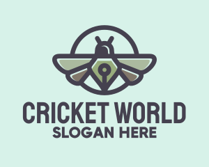 Cricket - Green Circuit Bug logo design