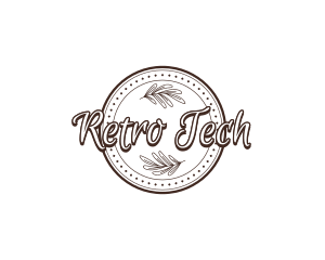 Retro Plant Badge logo design