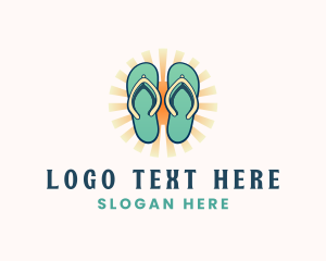 Vacation - Summer Vacation Slippers logo design