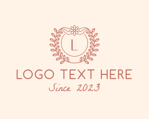 Letter - Floral Wedding Planner Wreath logo design