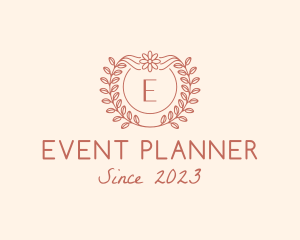 Floral Wedding Planner Wreath  logo design