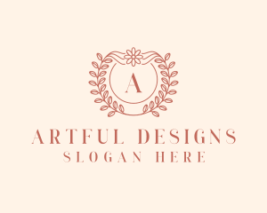 Floral Wedding Planner Wreath  logo design