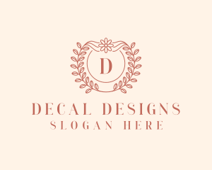 Floral Wedding Planner Wreath  logo design