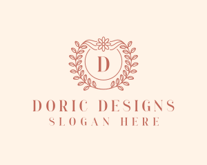 Floral Wedding Planner Wreath  logo design