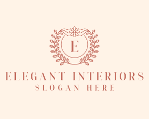 Floral Wedding Planner Wreath  logo design