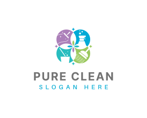 Sanitation Cleaning Housekeeping logo design