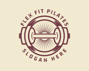 Pilates - Dumbbell Fitness Gym logo design