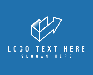 Logistic - Package Box Delivery Arrow logo design