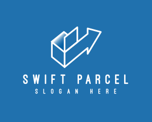 Parcel - Package Box Delivery Arrow logo design