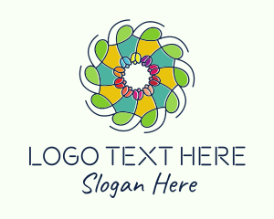 Natural - Ornamental Flower Stained Glass logo design