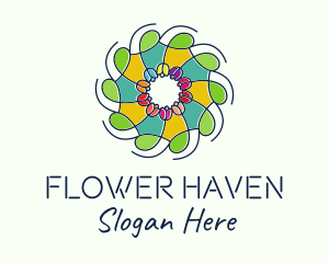 Ornamental Flower Stained Glass logo design