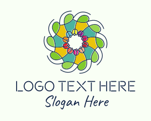 Bio - Ornamental Flower Stained Glass logo design