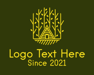 Cabin - Golden Tree House logo design