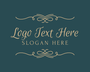 Golden - Elegant Border Wordmark logo design