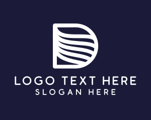 Lettermark - Modern Waves Business Letter D logo design
