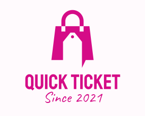 Ticket - Pink Discount Handbag logo design