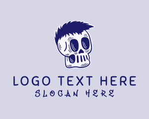 Tattoo Artist - Blue Punk Skull logo design