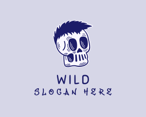 Blue Punk Skull Logo
