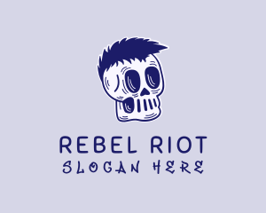 Punk - Blue Punk Skull logo design