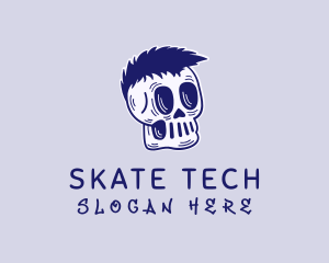 Blue Punk Skull logo design