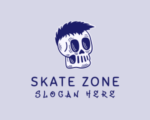 Blue Punk Skull logo design