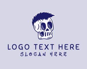 Blue Punk Skull Logo