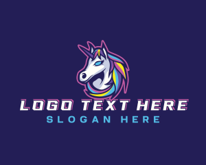 Futuristic - Gaming Unicorn Horse logo design